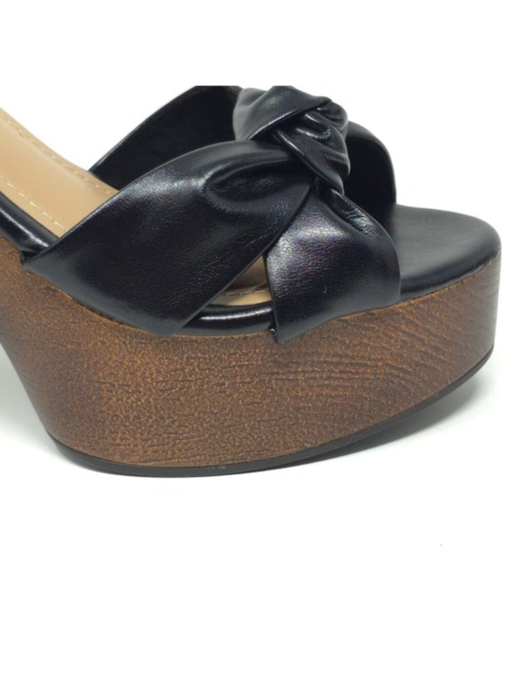 Journee Lorrica Black Knotted Platform Sandals Tru Comfort 9M - Picture 8 of 13